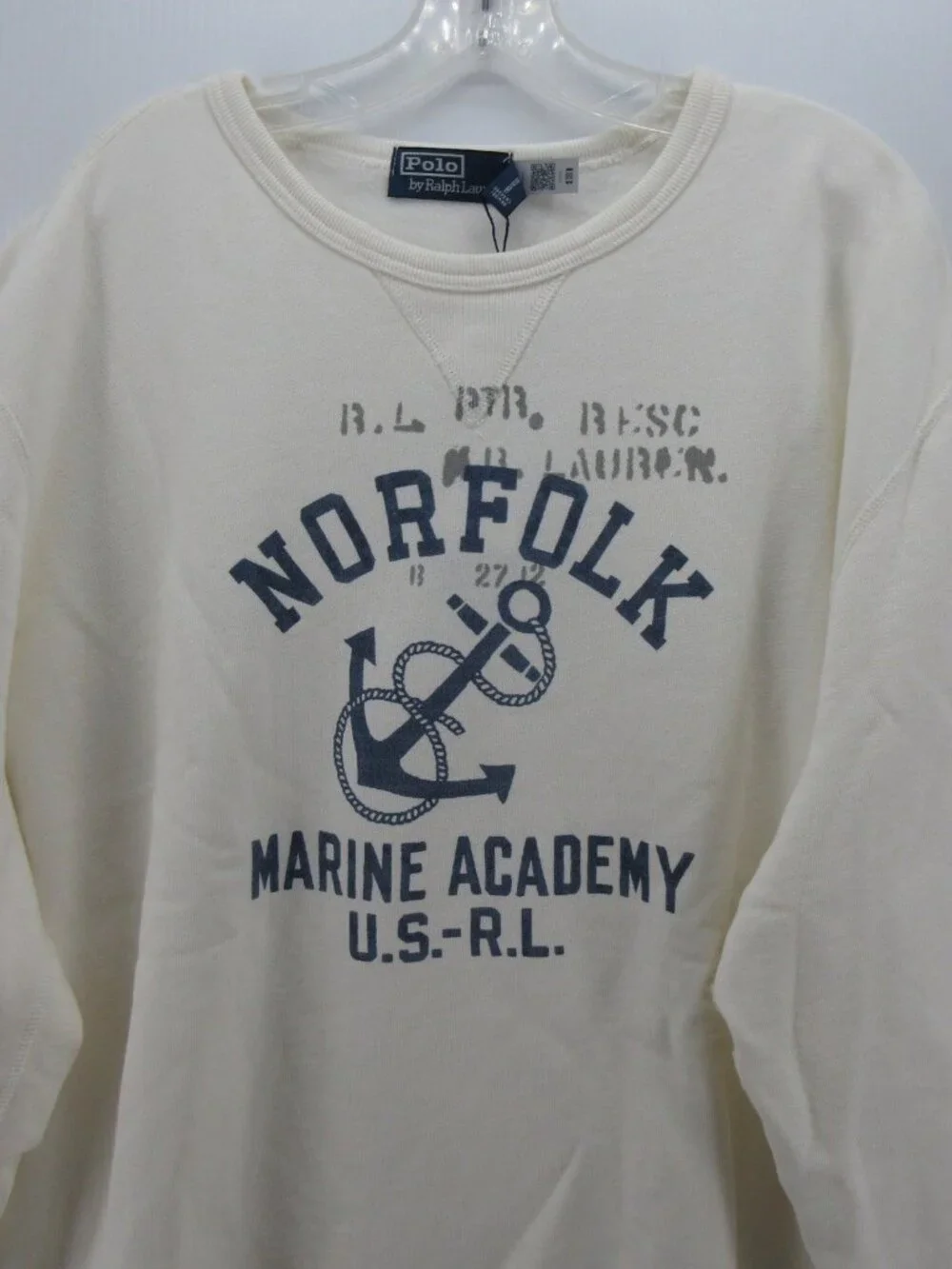Polo Ralph Lauren Sweatshirt XXL Norfolk Marine Academy Anchor Graphic